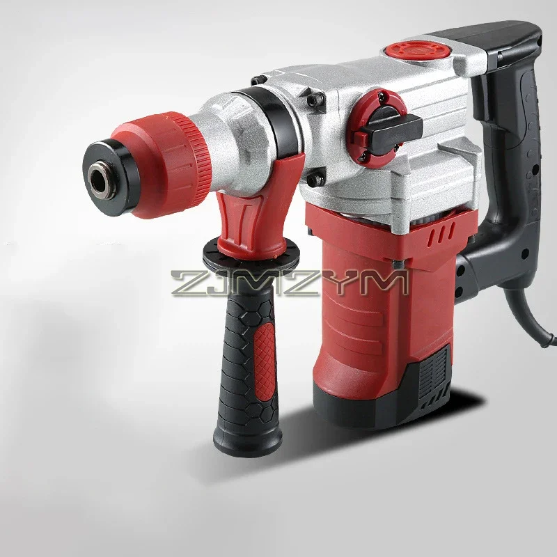 220V Electric Hammer Drill Heavy Duty Rotary Hammer Drill, Copper Motor, Including Chisels and Drill Bits with Case