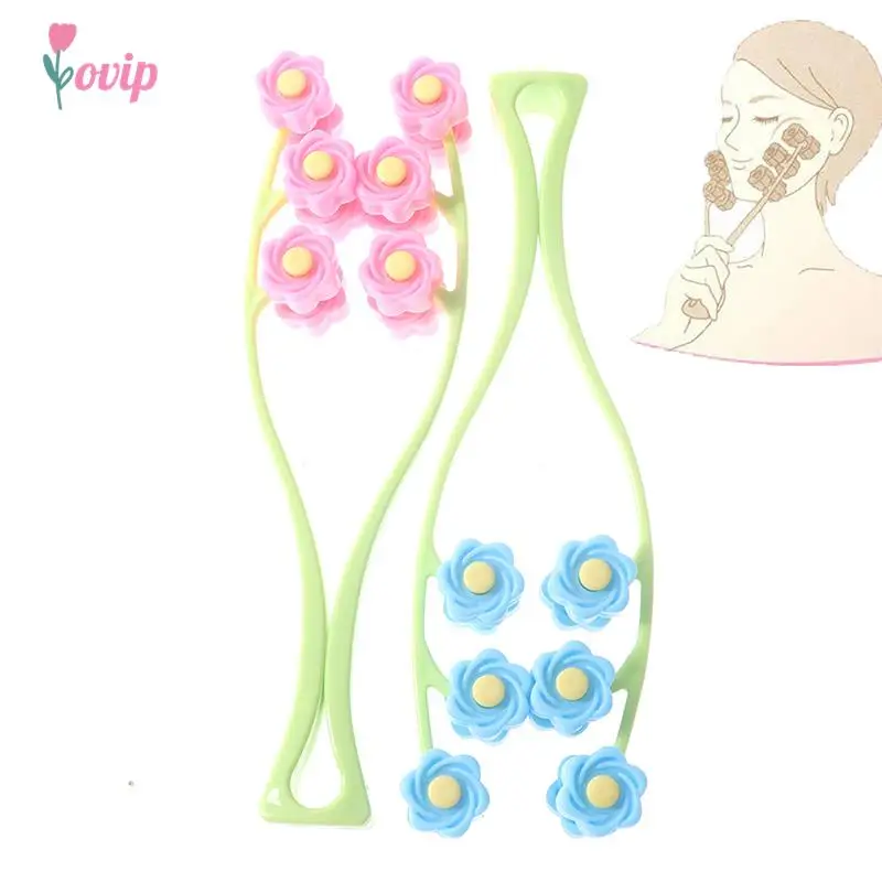 Facial Massager Roller Portable Flower Shape Face Roller Massager Anti Wrinkle Face-Lift Slimming Face Relaxation Beauty Tools