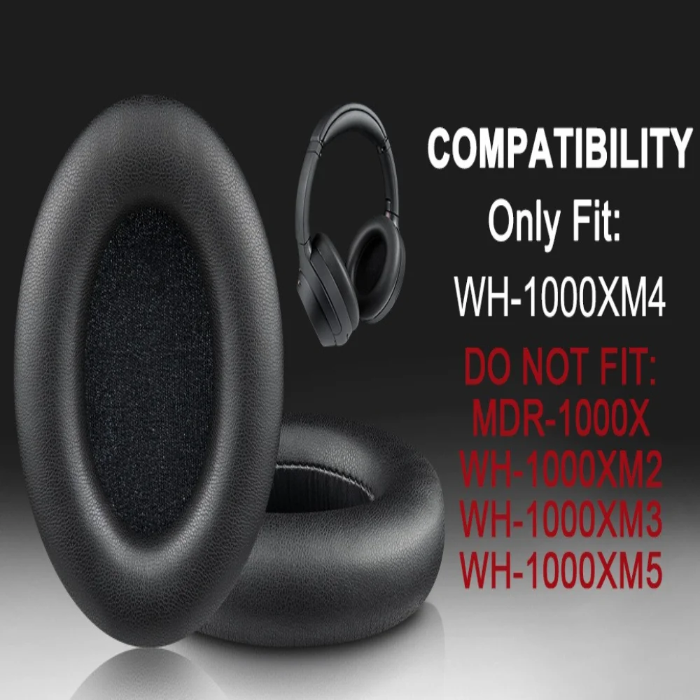 Für Sony WH1000XM4 Kopfhörer Ersatz-Ohrpolster, Premium Schaumstoff-Ohrpolster, Geräuschblockierend, Komfortabel, Sensor-Sicher