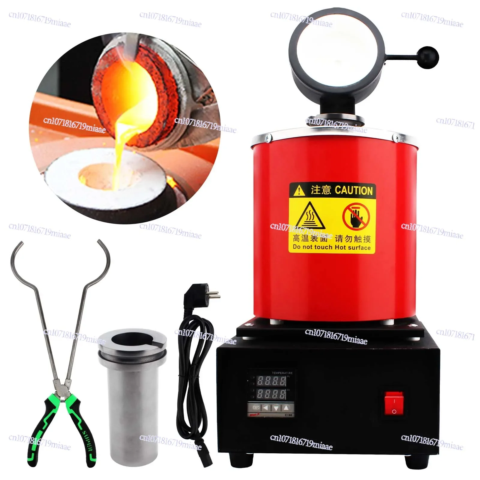 1/2/3 Kg 2000F Mini Digital Electrogold Furnace Tin Silver Copper Aluminum Furnace Graphite Crucible