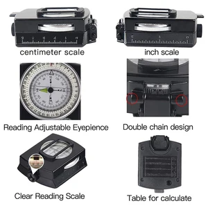 Taktisches militärisches Überlebenskompass mit Suspensionsseil und -beutel, Spaziergänge, wasserdicht, Karten erkunden, Lesen, Navigation 8 Hauptverkäufe Compasso Ponta Seca - №4