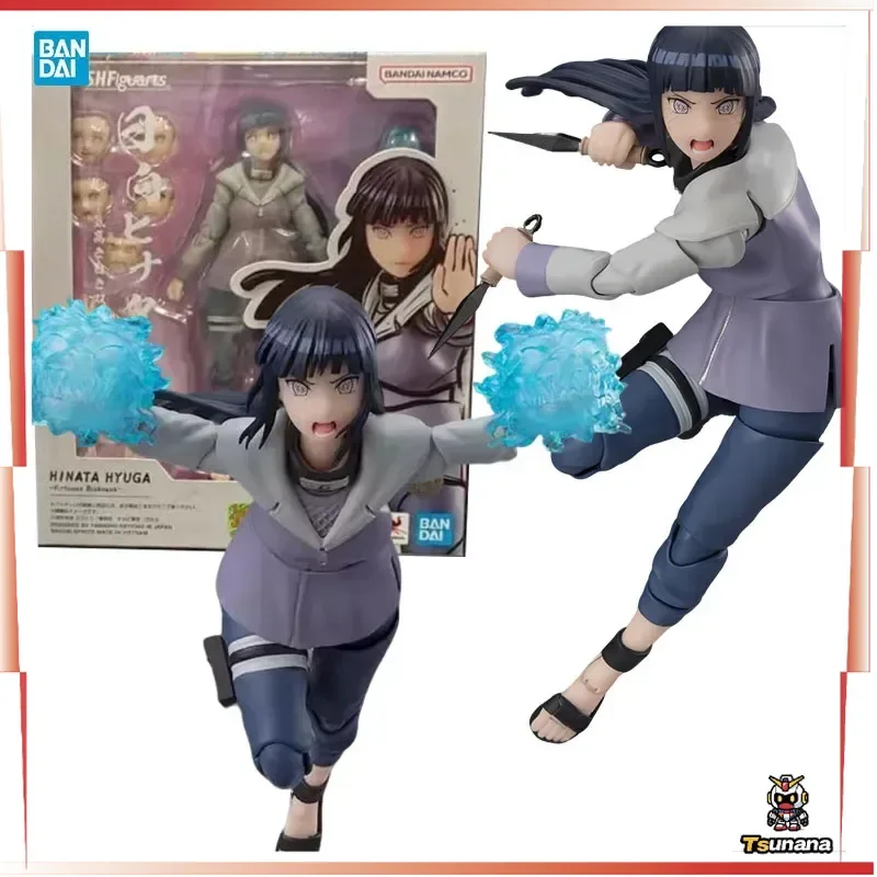 Original Bandai Naruto S.H.Figuarts SHF Hinata Hyuga Virtuous Byakugan Anime figura de acción modelo colección juguetes regalos