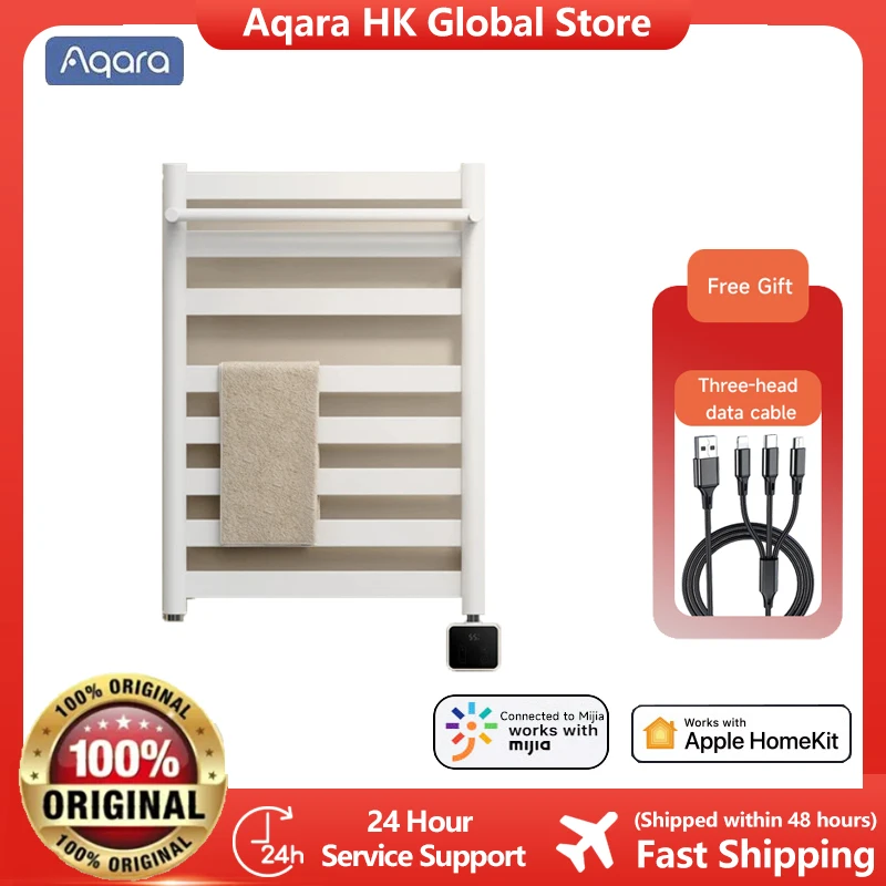 New Aqara Smart Towel Rack H1 Zigbee 3.0 LED Touch Control IPX4 Waterproof Drying Sterilization Work With Aqara Home App