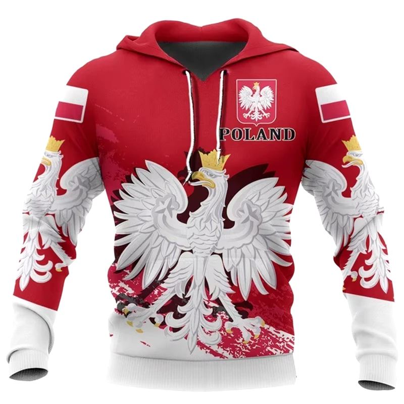 New Polish Flag Hoodies For Men 3D Printed Poland Emblem Fashion Y2K Men Women Sports Outdoor Casual Street Oversize Sweatshirt