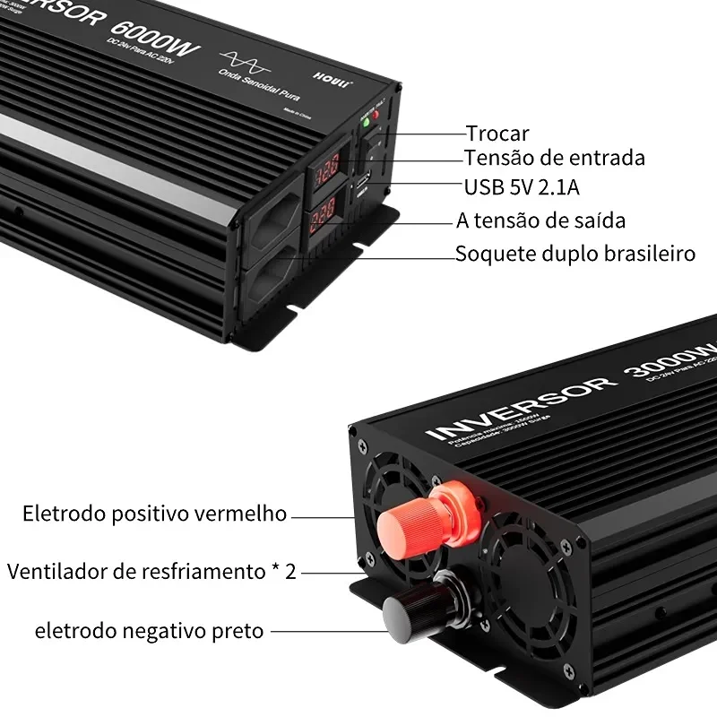 Inverter 12V 220V Pure Wave 3000W 4000W 5000W Transformer 12V 220 60Hz Converter Car Inverter