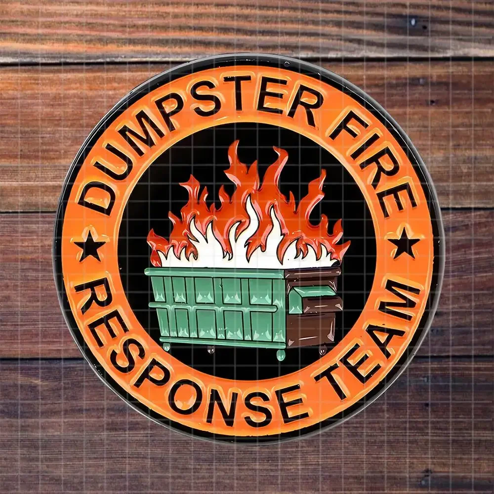 Dumpster Fire Response Team Sarcastic Chaos Vinyl Sticker Matte Decal For Laptop Desk