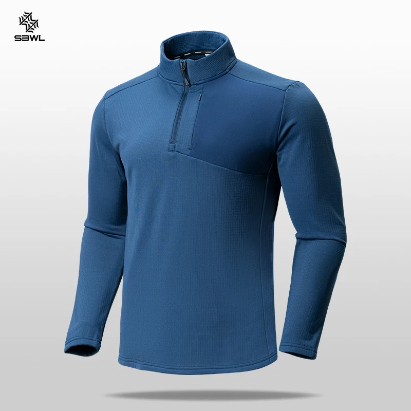 

SBWL Men's autumn/winter outdoor skiing running warm thick long sleeve base shirt fashion casual fitness jacket T-shirt Tops