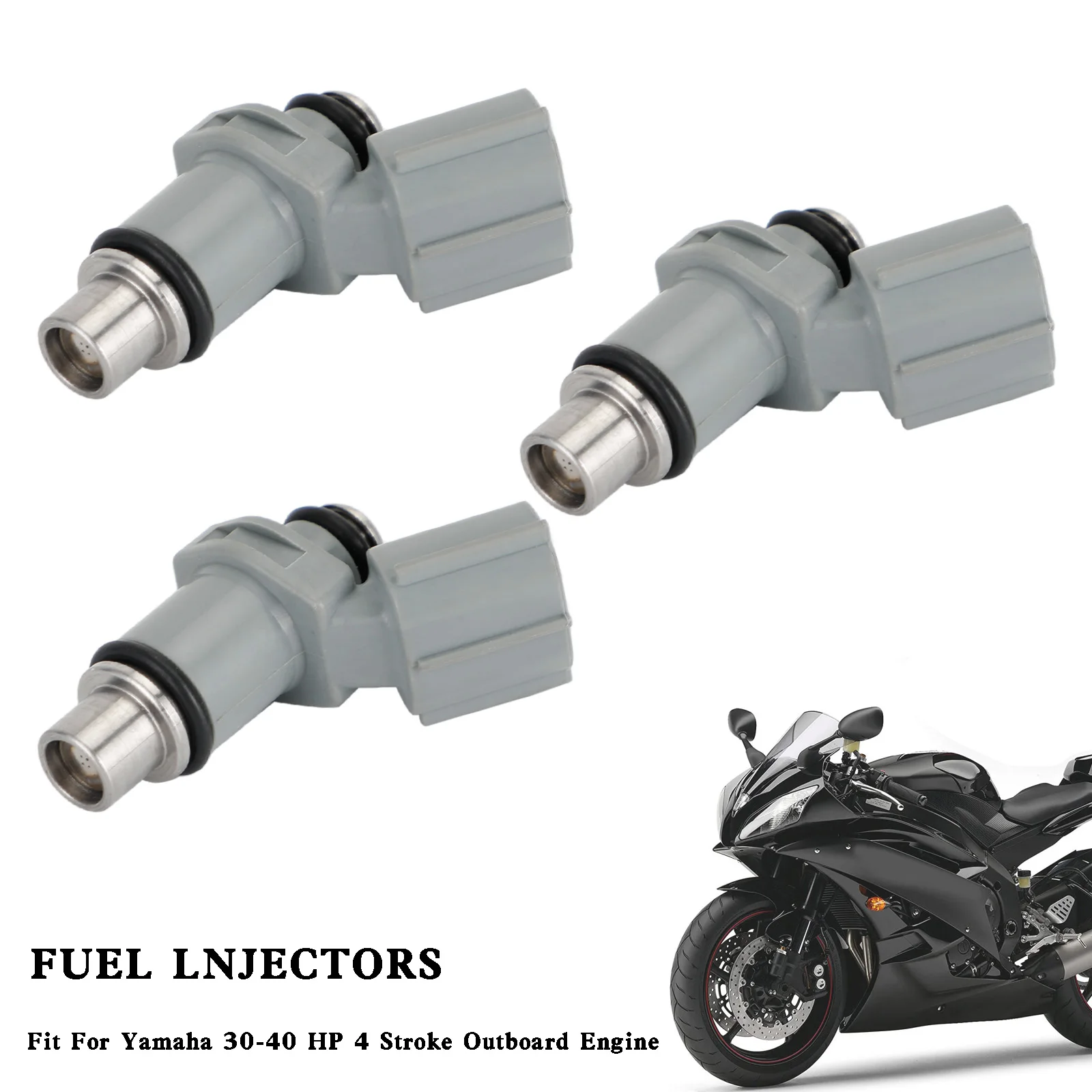 Topteng 3PCS Fuel Injectors for Yamaha  F 30HP 40HP 4 Stroke 6BG-13761-00 Outboard Motor Accessories