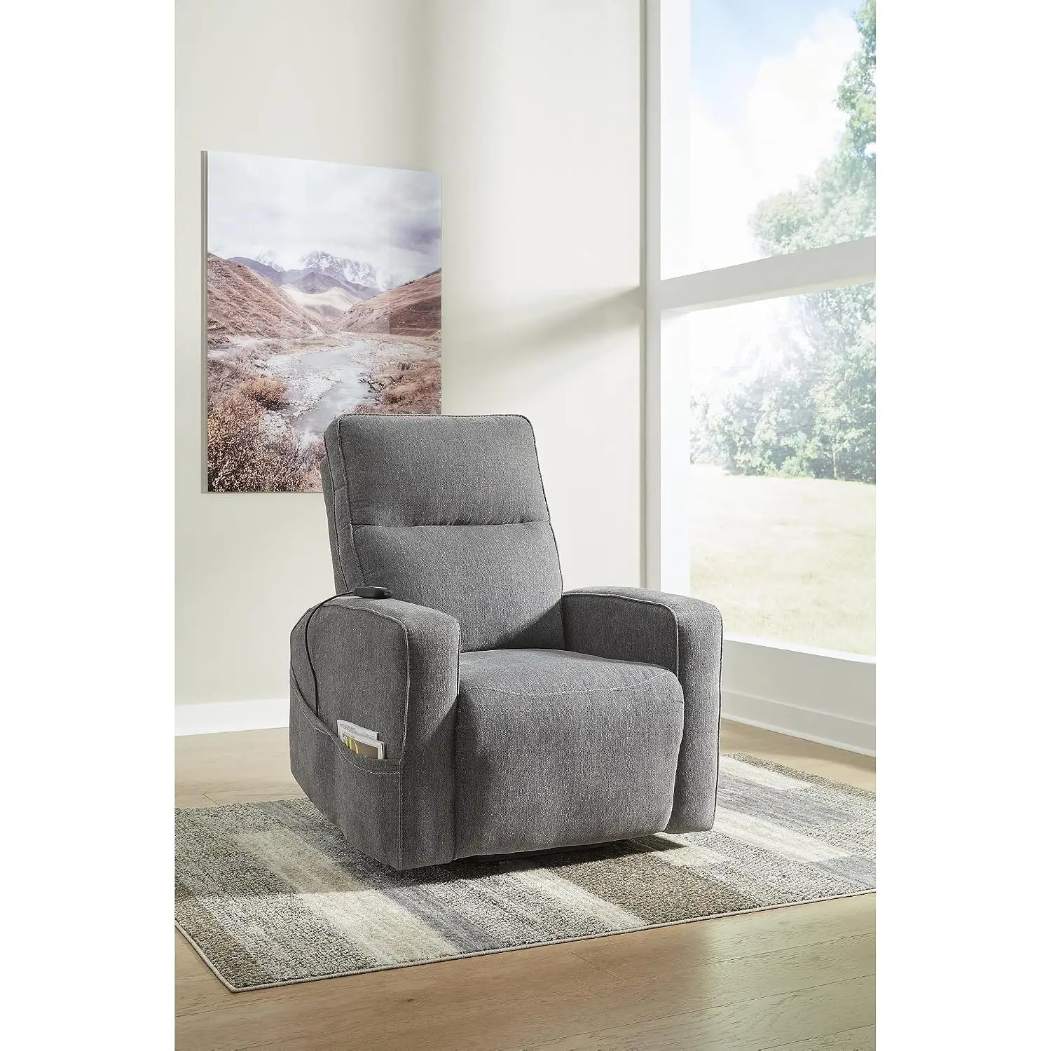 Power Lift Recliner Chair Gray Fabric Elderly , Customized