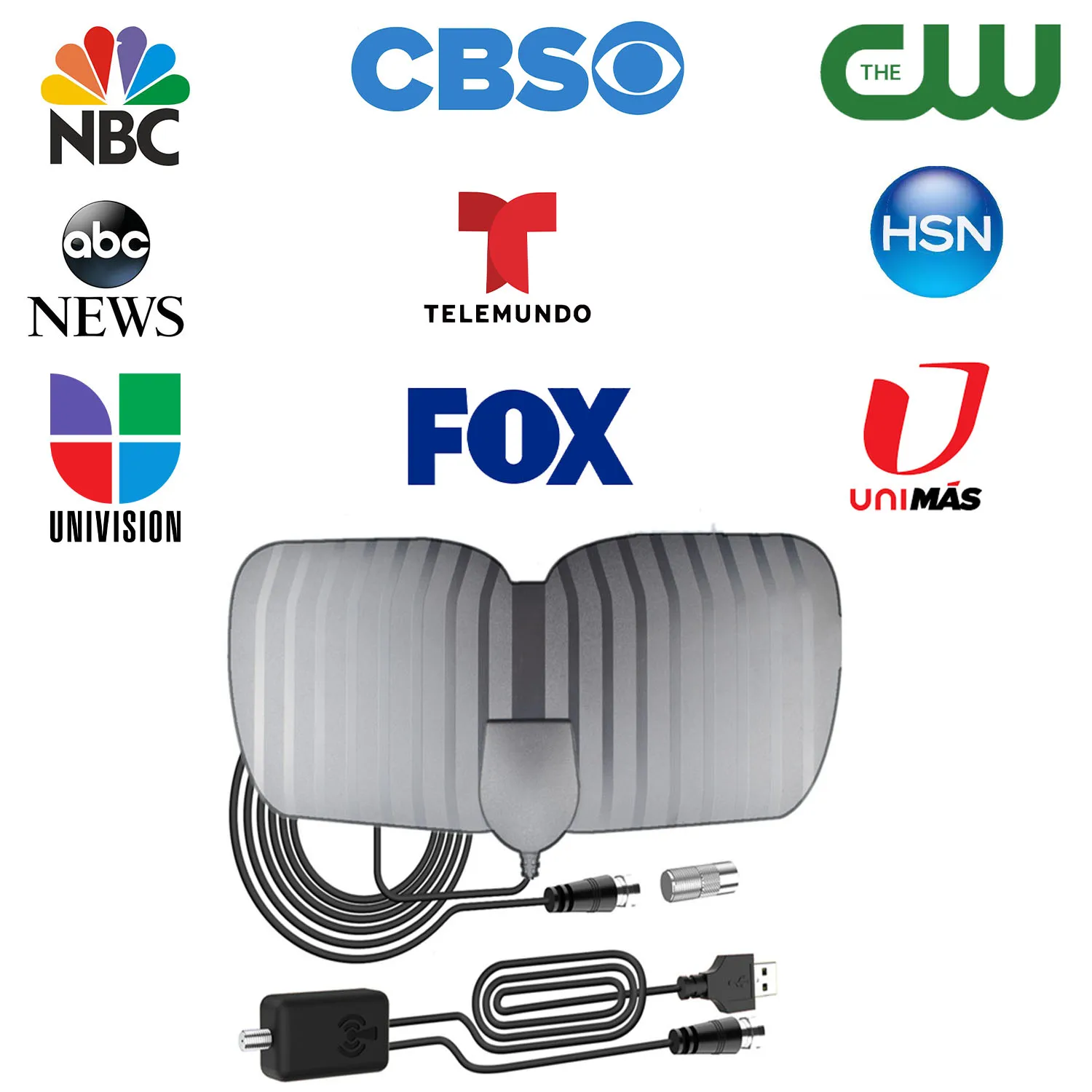 TV Antenna Indoor for Local Channels - 4K HD with Signal Booster - 360° Long Reception TV Aerial Support All Types TV