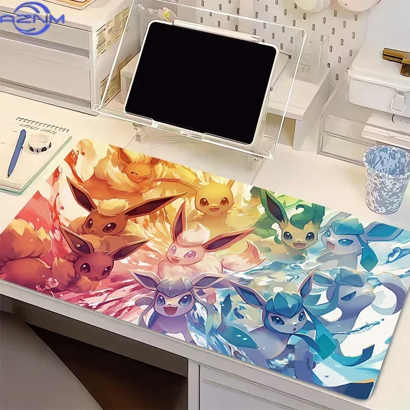 Charmander Starry Night Van Gogh Style Anime Mouse Pad, Rubber Non-Slip Desk Mat, Art Painting Fire Pokemon Gaming Mouse Pad for