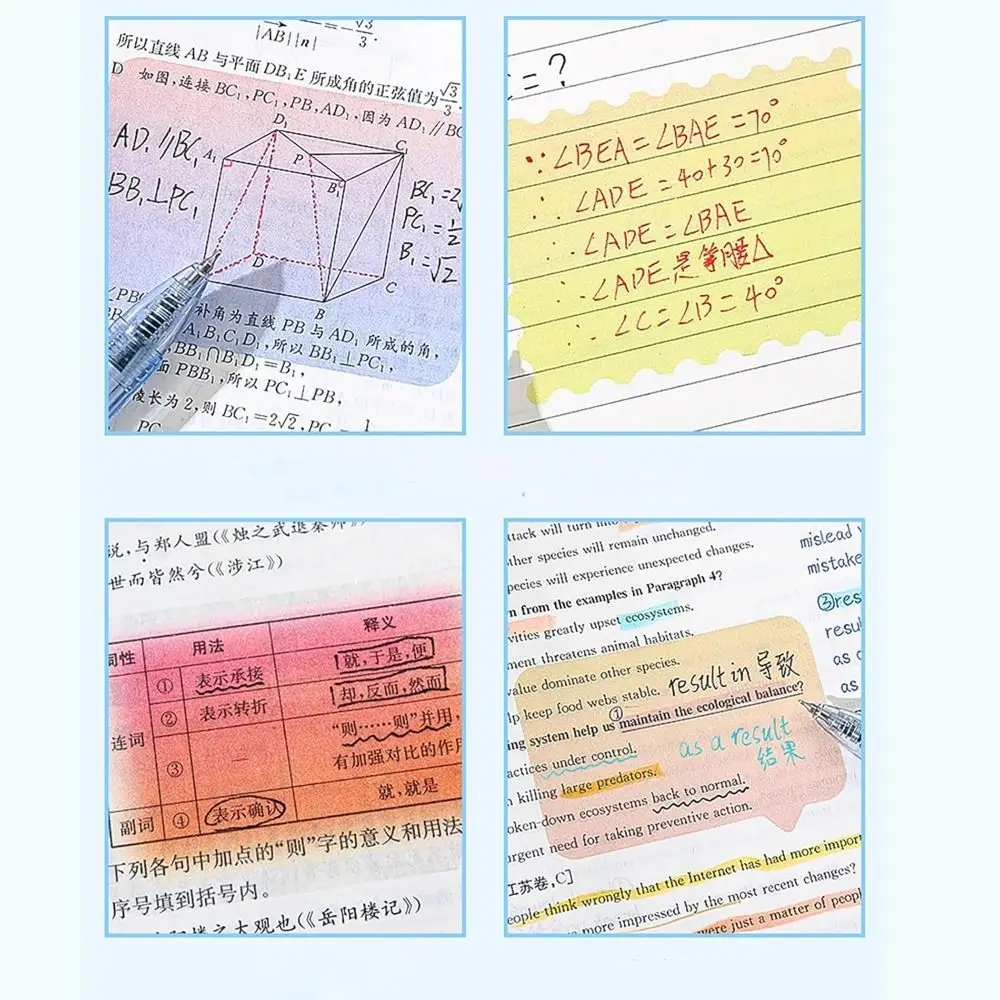 108 Sheets Cartoon Memo Pad Paper Dopamine Self-Adhesive Planner Schedule Stickers Pull Out Design Pearlescent Transparent