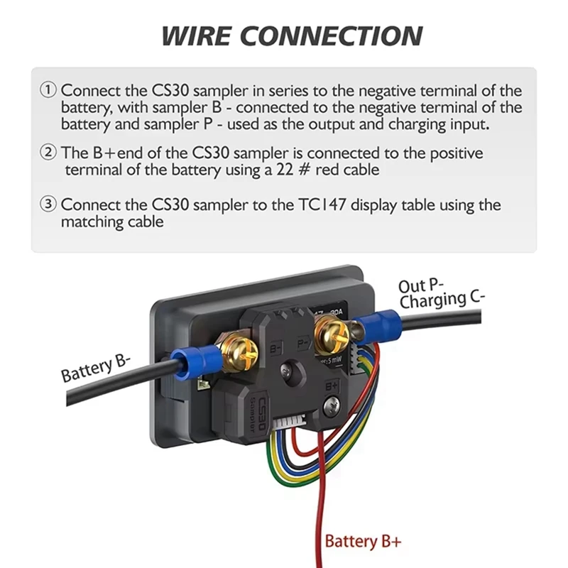 TC147 0 ~ 75A Высокоточный счетчик кулонов Счетчик кулонов Литиевая батарея Измеритель мощности