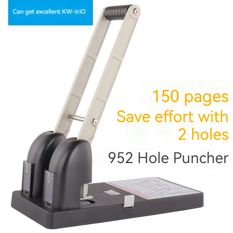 

Heavy-Duty 2-Hole Labor-Saving Hole Punch Kedeyou 952 Office 150-Pages Punching Machine Finance Thickening Binding Supplies