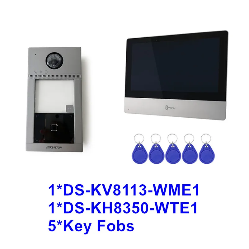 Hik WIFI Video Doorbell DS-KV8113-WME1 DS-KH8350-WTE1 Wireless 7 Inch Video Indoor Station