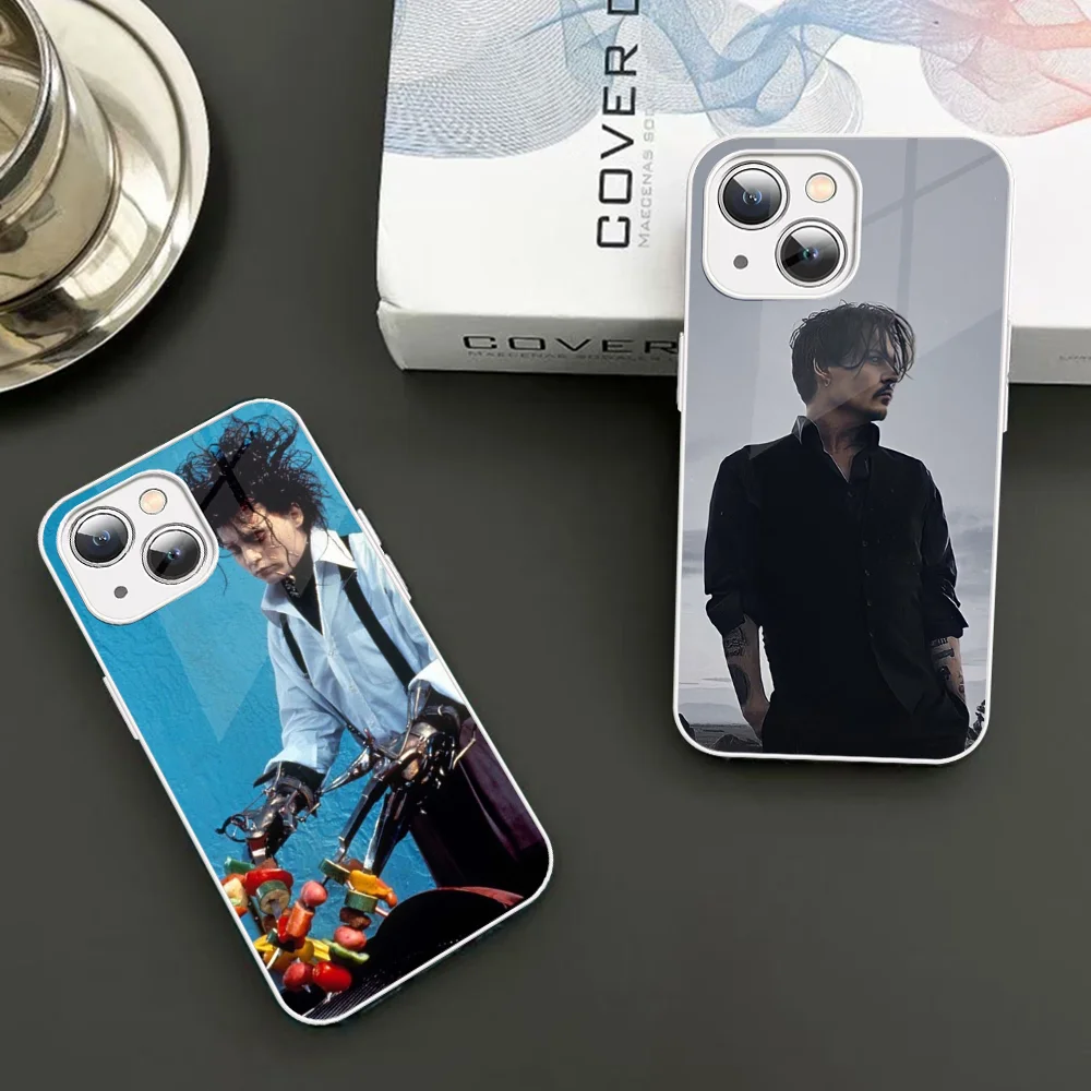 J-Johnny Depp Phone Case Tempered Glass For Iphone 14 13 12 11 Pro Mini XS MAX 14Plus X XS XR Fundas