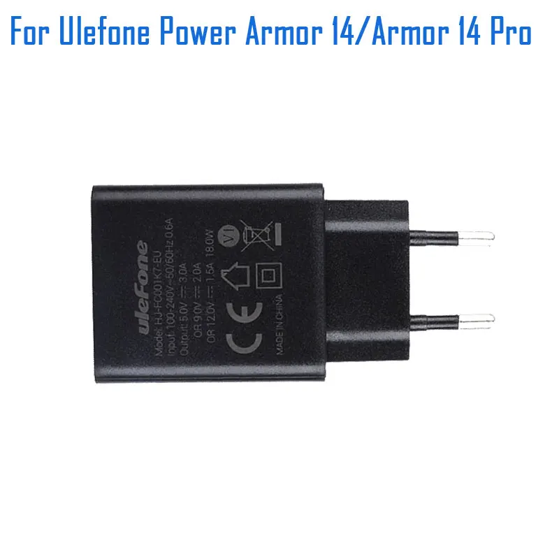 New Ulefone Armor 14 Phone Adapter Charger EU Plug Travel Power Supply+Type-C USB Cable Data Line For Ulefone Power Armor 14 Pro