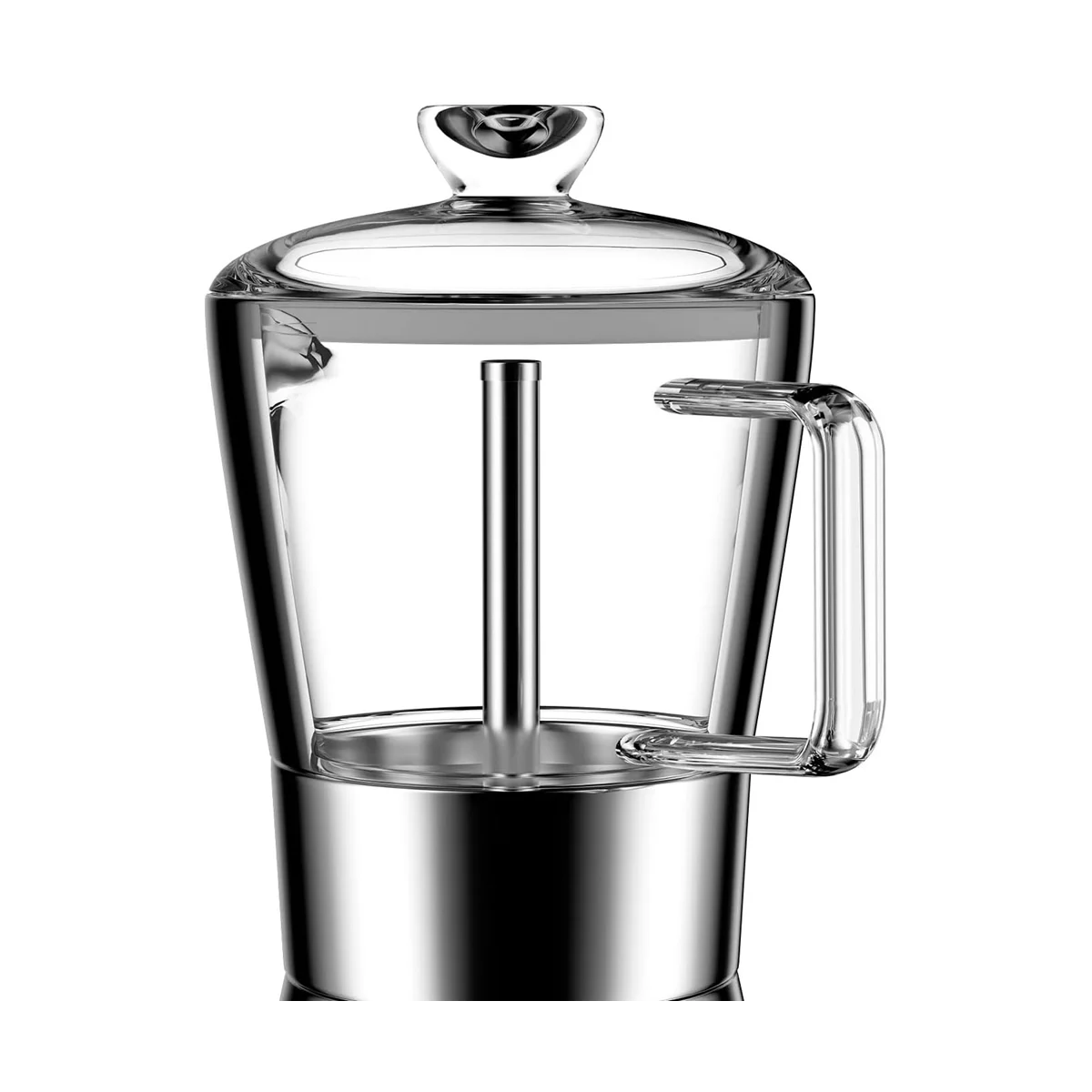 Moka Induction Stovetop Espresso Maker,Glass-Top & Stainless Steel Espresso Moka Pot,Classic Italian Coffee Maker, 240Ml