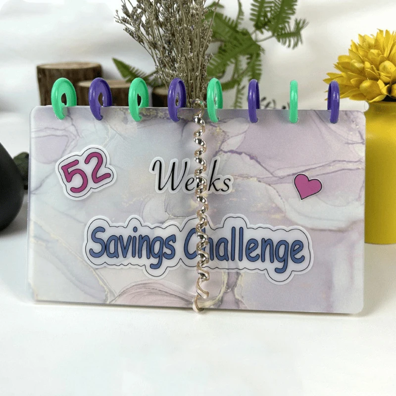 Cartoon Portable Receipt Collection Challenge Money Saving Book Mini PVC Binders