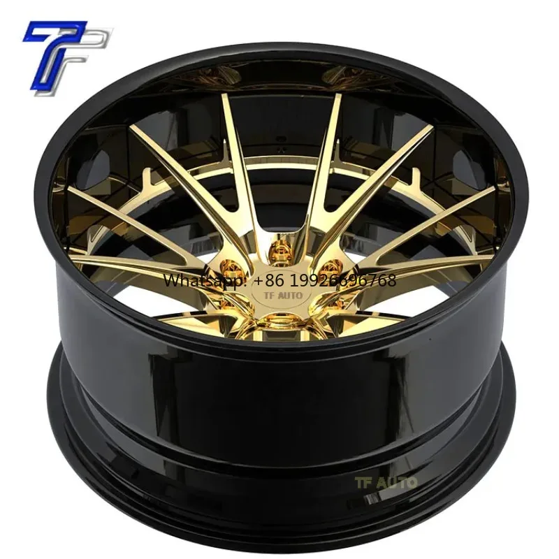 

Deep Dish Concave Chrome Gold 22inch Forged Rims Car Wheels 5x114.3 for GTR