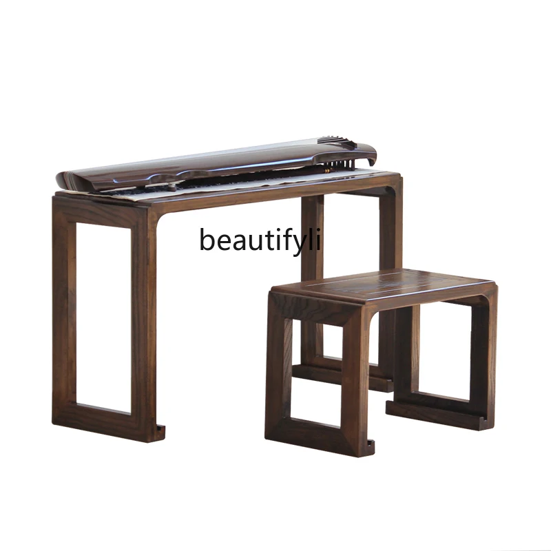 

Ancient Piano Table Desks and Chairs Solid Wood Ancient Piano Table New Chinese Guqin Special Desks and Chairs Calligraphy Table