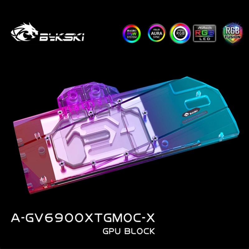 Bykski A-GV6900XTGMOC-X bloc GPU pour Gigabyte Radeon RX6900XT/6950XT carte vidéo OC de jeu/bloc de radiateur en cuivre à couverture complète