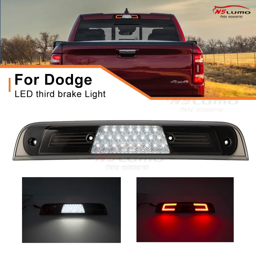 

LED High Mount 3rd Brake Light Rear Stop Lamp For 2019 2020 2021 2022 2023 2024 RAM 1500 Pickup Trucks cargo light reverse light