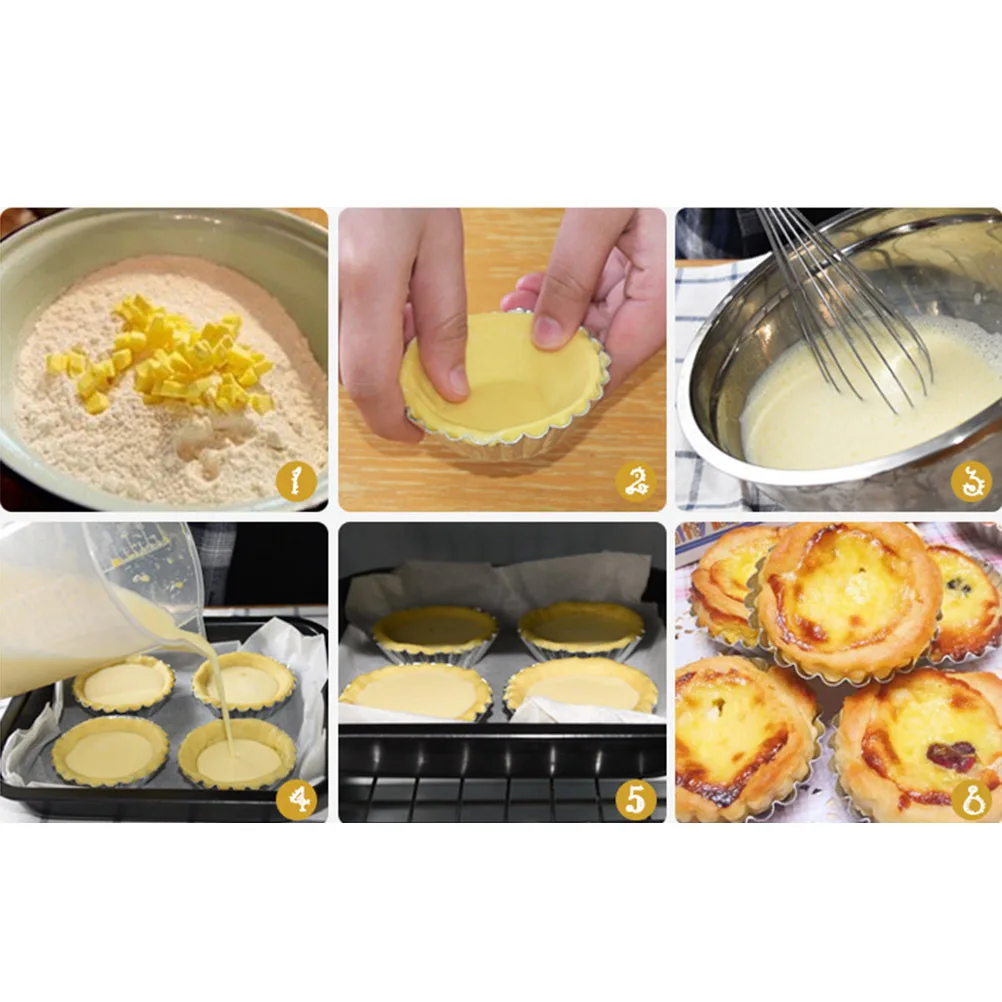 

30Pcs Metal Egg Tart Molds Nonstick Tinplate Baking Cups for Decorative Pastry Shells and Desserts Egg Tart Molds