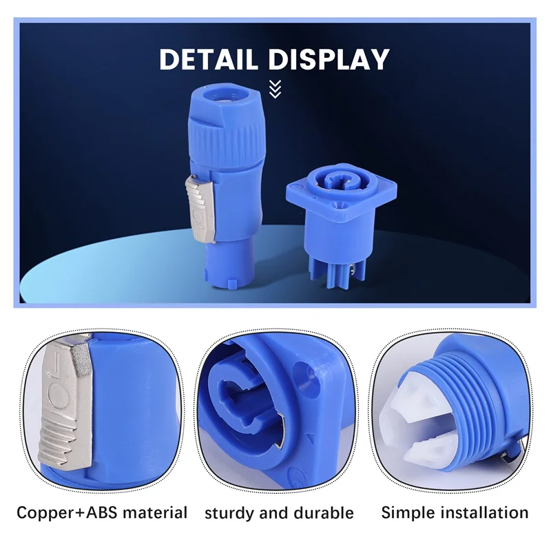 EDT-3 PIN AC Powercon موصل ذكر التوصيل AC قابس طاقة 20A / 250V لشاشة LED ضوء المرحلة