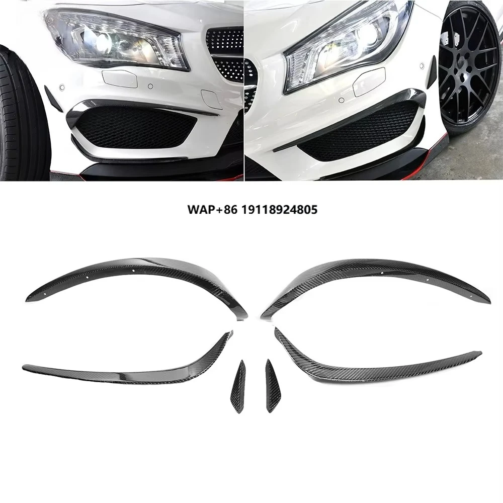 

Cla45 Real Carbon Fog Canards For Cla Class W117 Amg A45 2014-16 Carbon Fiber Front Bumper Splitter Auto Body Kits