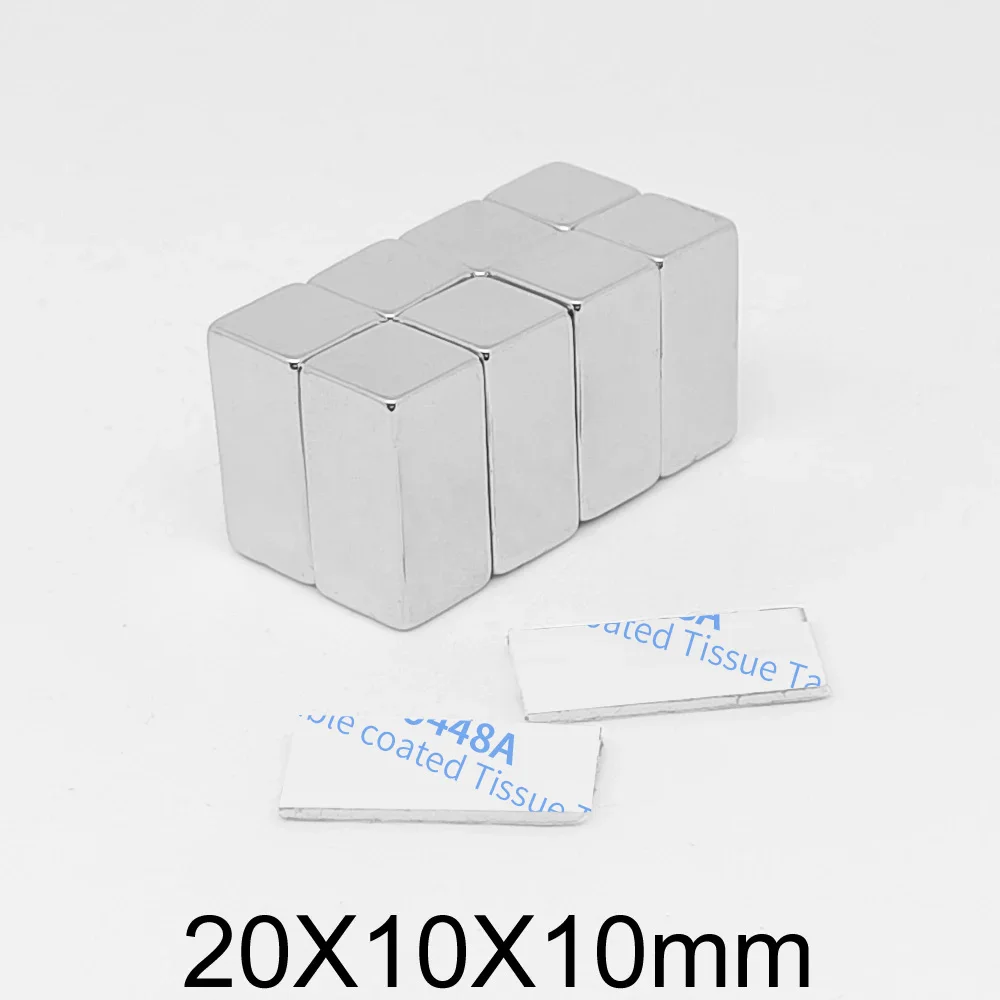 1/2/5/10/15/20/30PCS 20x10x10 Block Strong Powerful Magnets With 3M Self - Adhesive 20x10x10mm Rare Earth Magnet Sheet 20*10*10