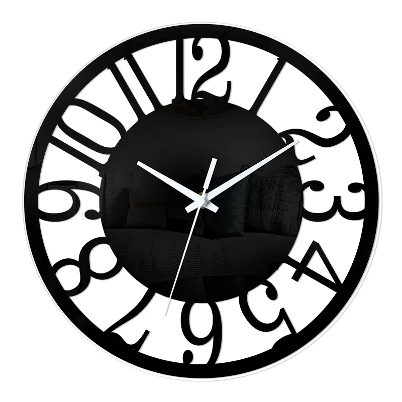 Minimalist transparent Arabic numeral wall clock suitable for living rooms bedrooms kitchens offices and holiday decorations