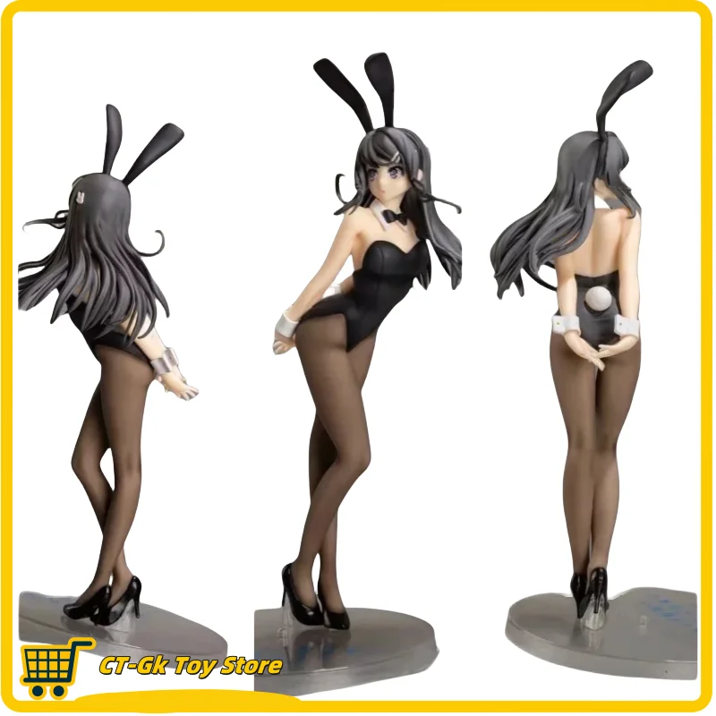 Figuras de chica conejito Sakurajima Mai de 26cm, figuras de Anime Young Pighead Boys Don'T Dream Of Rabbit Girls, figuras sólidas para mujeres montadas en coche