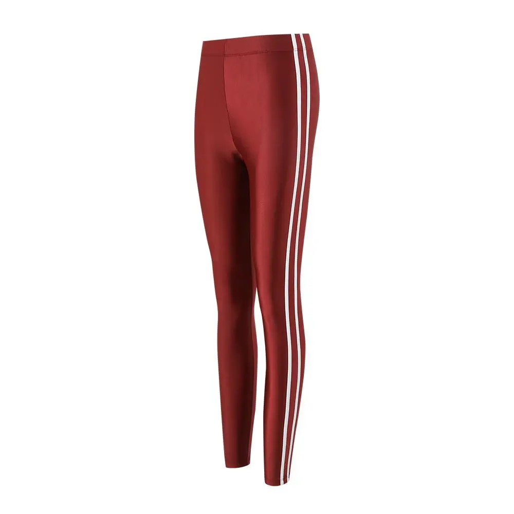 Glossy High Waist Yoga Pants Men's plus Size Slim Fit Nine Points Smooth Thin Elastic Tight Base Layer Pants Casual Wear