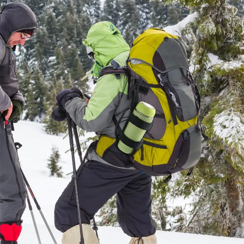 Molle กระเป๋าใส่กระบอกน้ำแบบพกพากระบอกน้ำสำหรับปีนเขาเดินป่า tas Carrier กาต้มน้ำที่วางขวดน้ำติดรถจักรยาน