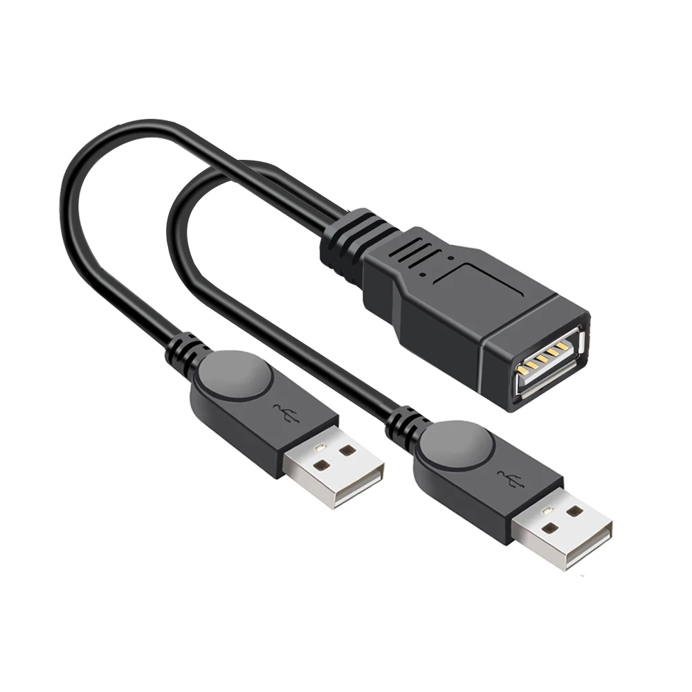 USB 3.0 Female To Dual USB Male Extra Power Supply Data Extension Cord Adapter Splitter Y Cable for 2.5 Inch Mobile Hard Disk