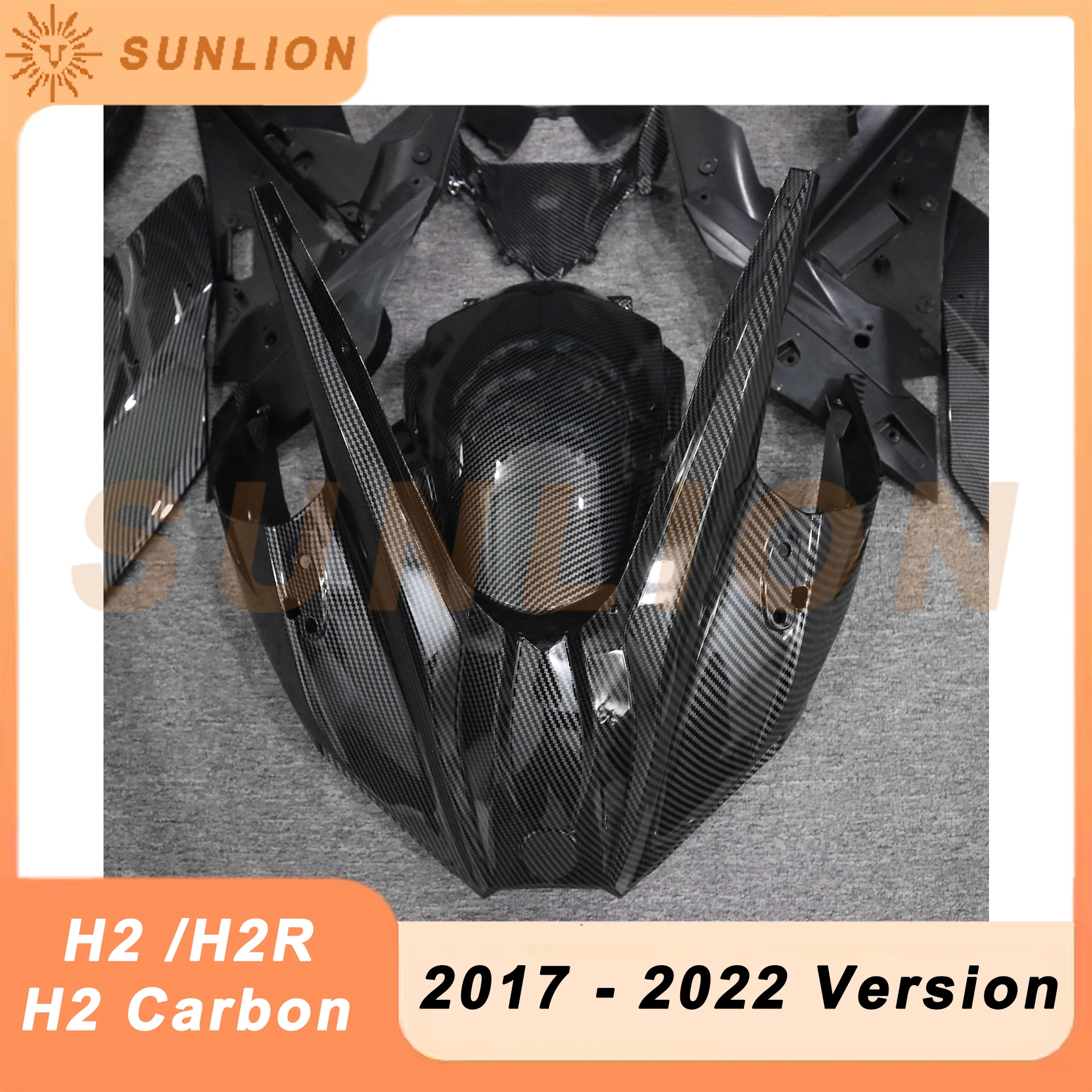 Motorcycle Full Body Fairing KAWASAKI Ninja H2 / H2 Carbon / H2R 2017 - 2022  ABS Injection With  Carbon Fiebr Painted Look