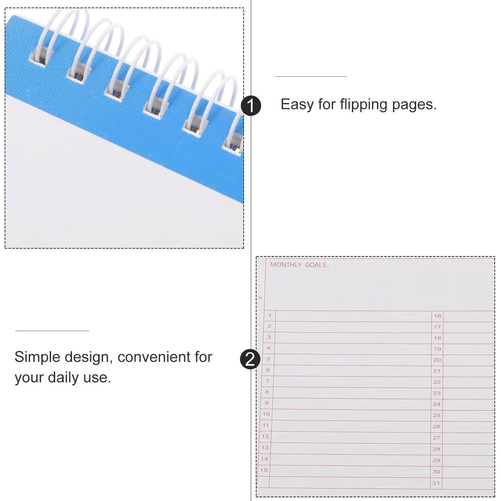 2025 Desk Calendar Desktop Planner Small and Fresh Calender Mini for Paper Decor