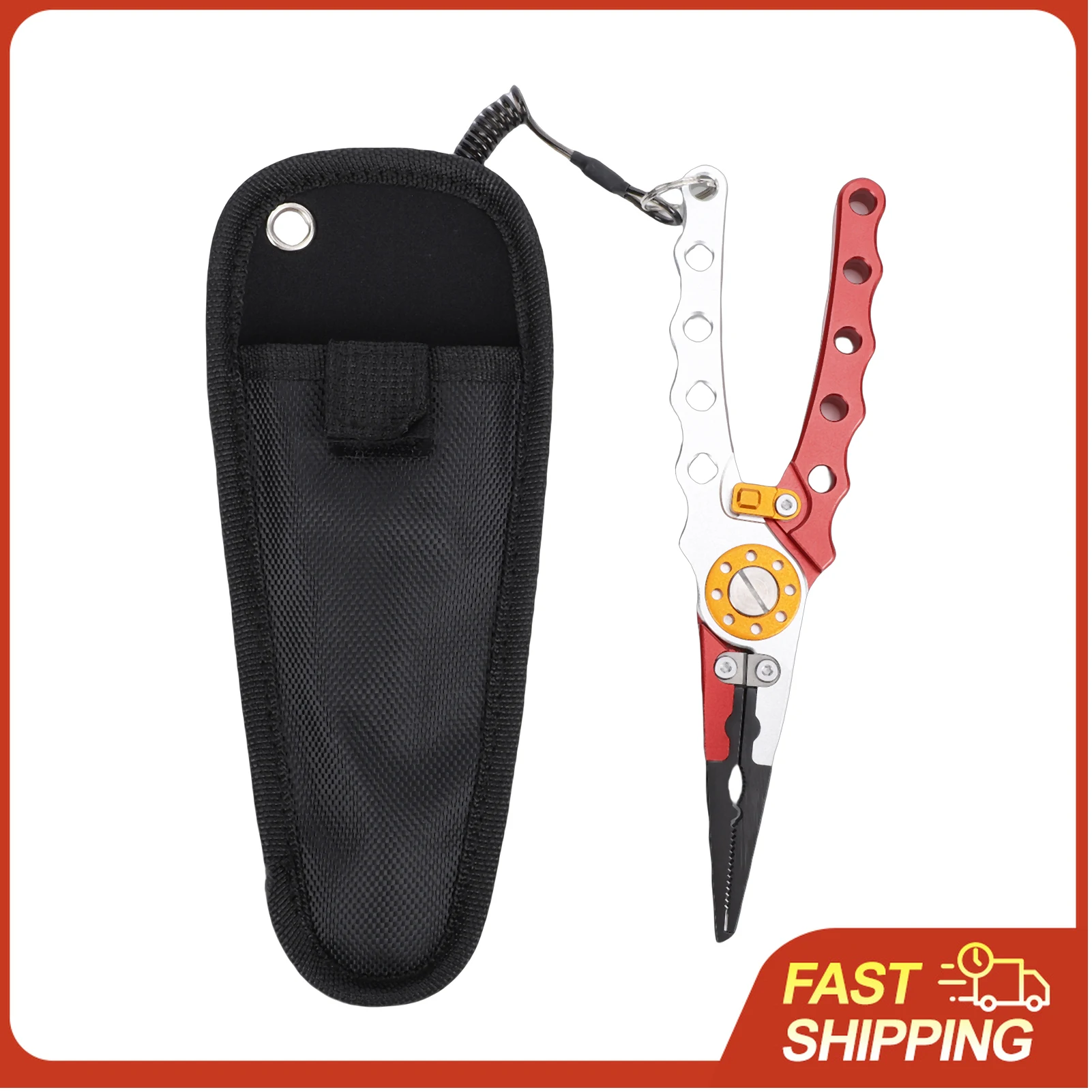 

Fishing Pliers Multifunctional Aluminum Alloy Lure Pliers Fishing Tool with Non-Slip Grip Throat Hook Removal for Anglers