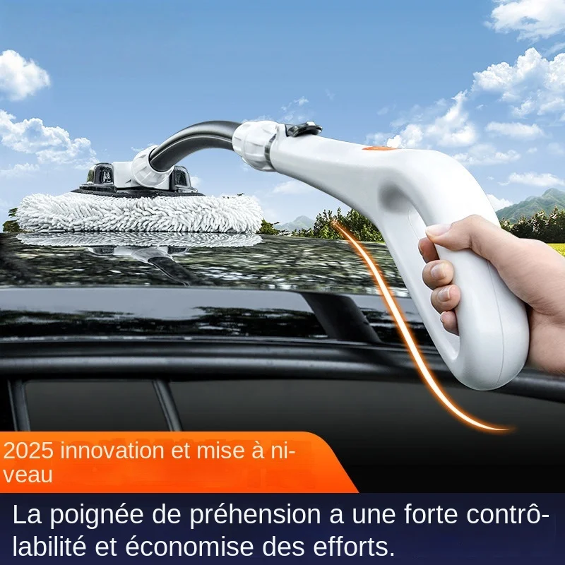 Brosse de lavage de voiture, brosse de nettoyage de voiture, balai télescopique à long manche, balai en chenille à poils doux, accessoires de lavage de vitres, balai de lavage auto