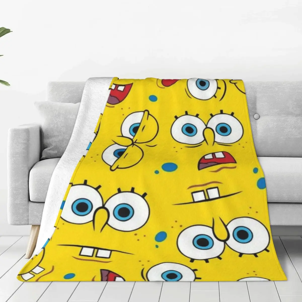 

Spongebob Durable Flannel Blanket - Easy Care Fleece Throw for Home Decor and Cozy Evenings with Family and Friends Together