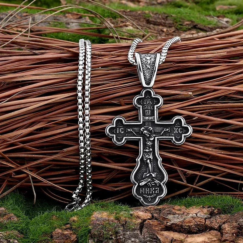 2024 جديد 316L الفولاذ المقاوم للصدأ يسوع الصليب قلادة قلادة للرجل السائق محظوظ مجوهرات Freeshipping