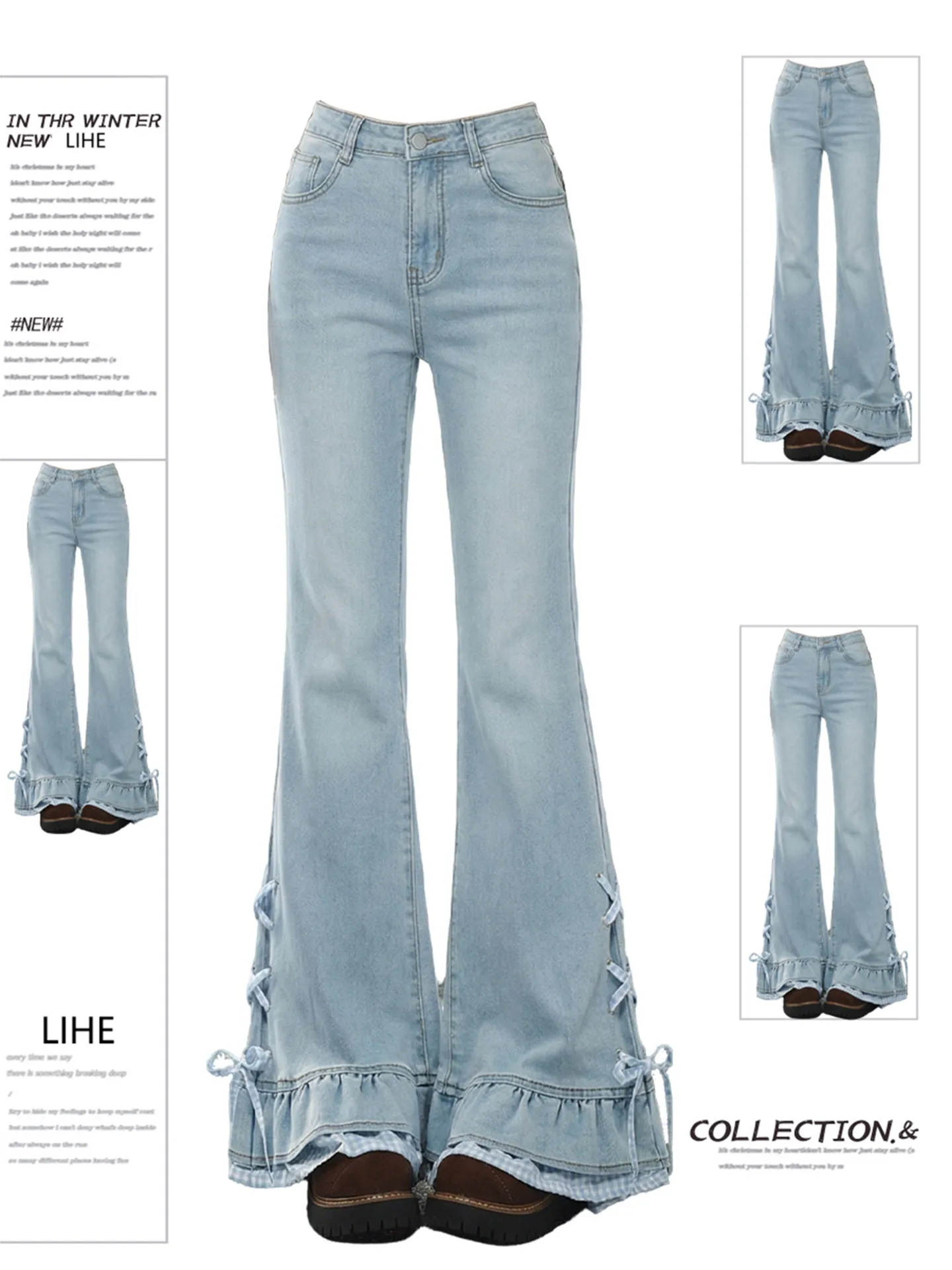 

Women Blue Y2k Baggy Flare Jeans Japandi Style Vintage Oversize Wide Jean Pants Harajuku Denim Trousers Alternative Clothes 2026