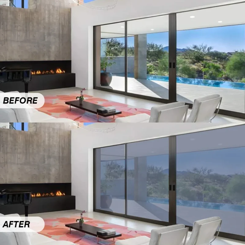 Mirror Window Film One Way PET Sun Blocking Reflective Self Adhesive Solar Film Heat Control Privacy UV Protection