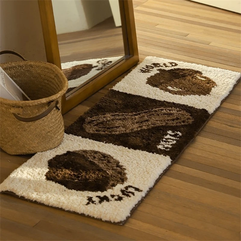 

Vintage Plush Fruit Pattern Floor Mat Soft Bedside Rug For Living Room Sofa Area Non-Slip Carpet For Bedroom Tea Table Decor
