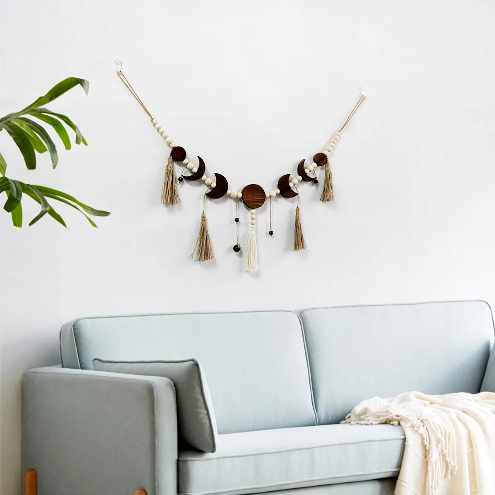 YFY Nordic style hand-woven moon tapestry fringed wall hanging home decoration bohemian wall hanging