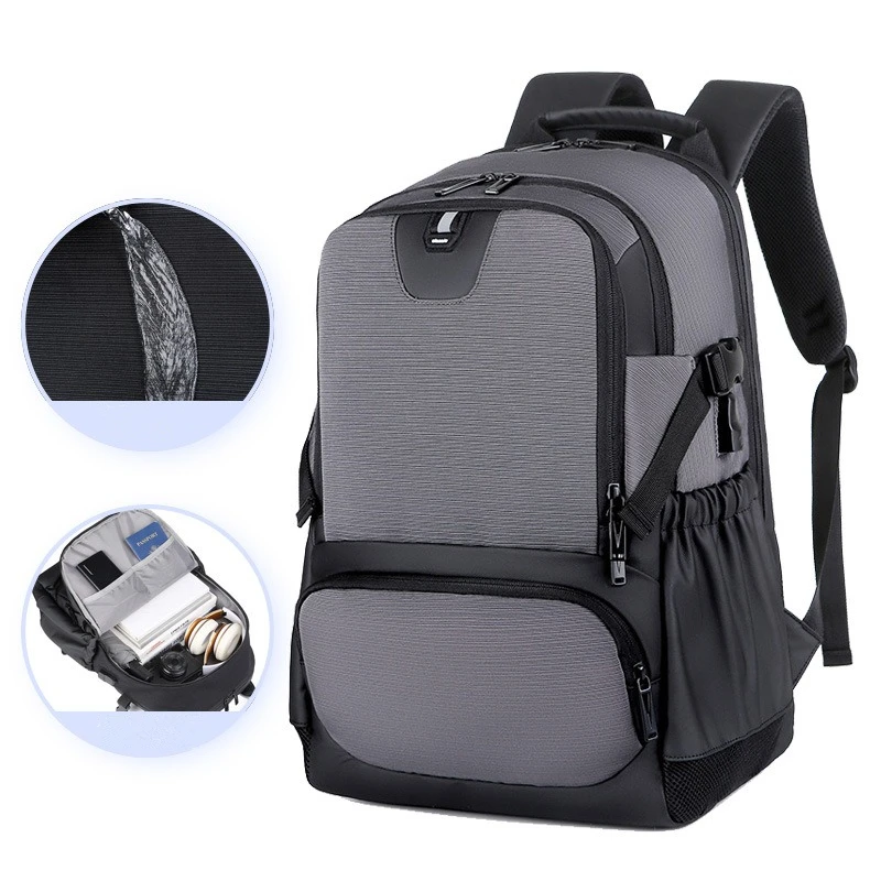 

Nesitu большой емкости A4, водонепроницаемый 14, 15,6-дюймовый ноутбук, мужской и женский рюкзак, школьный рюкзак, походная дорожная сумка, черный, серый M2213