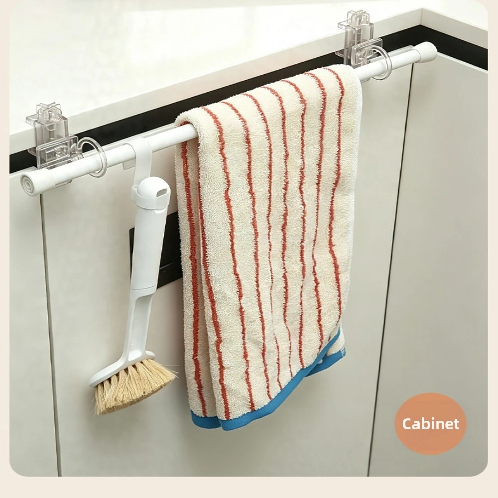 Plastic Clip-On Rod Holder Clear Adjustable Curtain Rod Holder Clamp Horizontal Vertical Mounting Adjustable Ring Clip