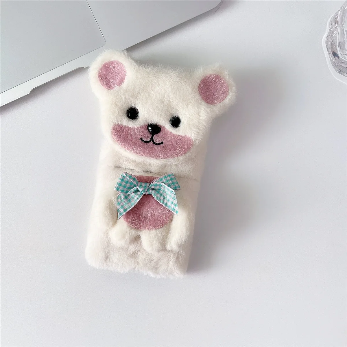 Cute three-dimensional plush bear phone case for Samsung Galaxy Z Flip 3 4 5 all-inclusive plush phone case