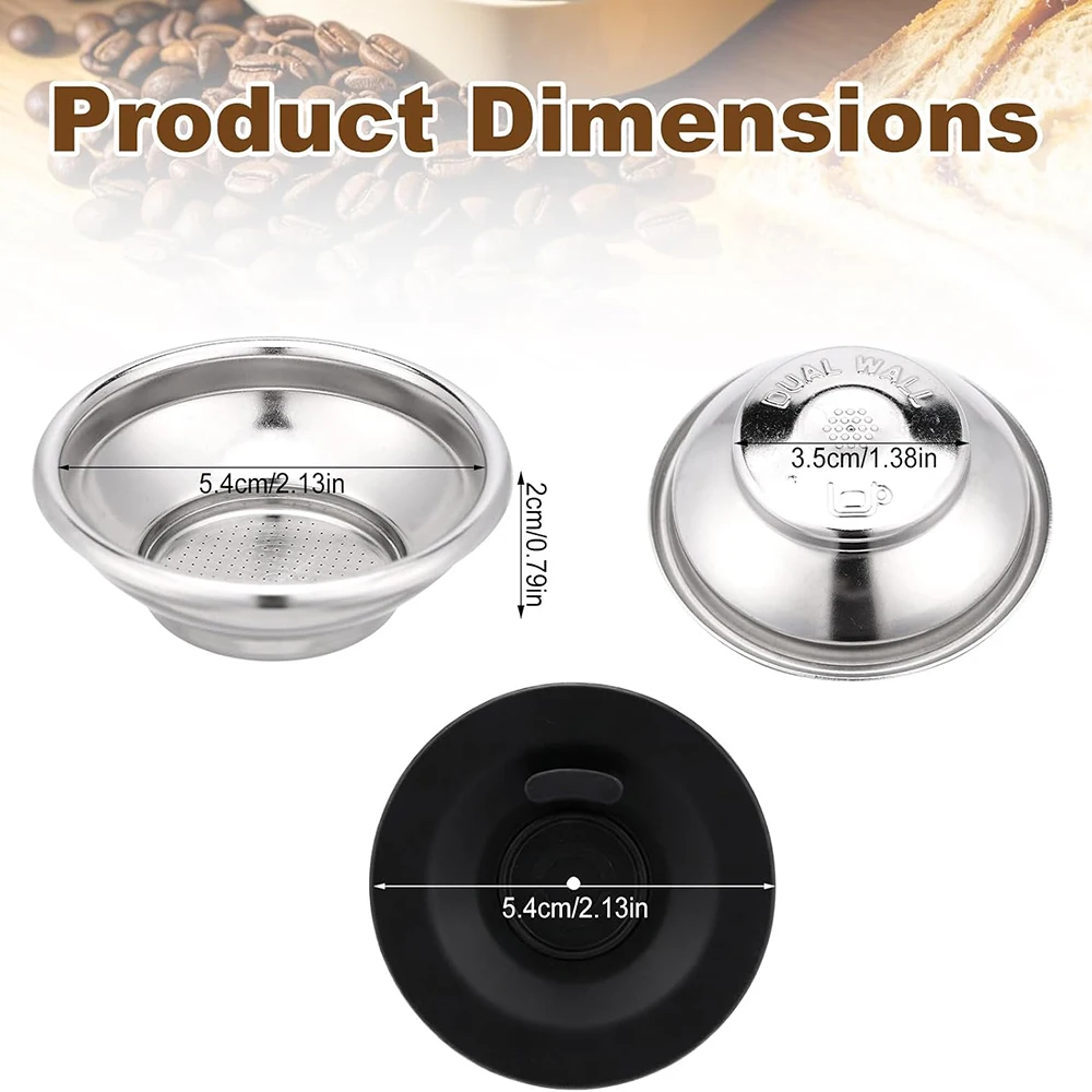 54mm Pressurized Filter Basket Set with Blind Disk Compatible With Breville Sage Express Bambino Bambino Plus Barista Pro